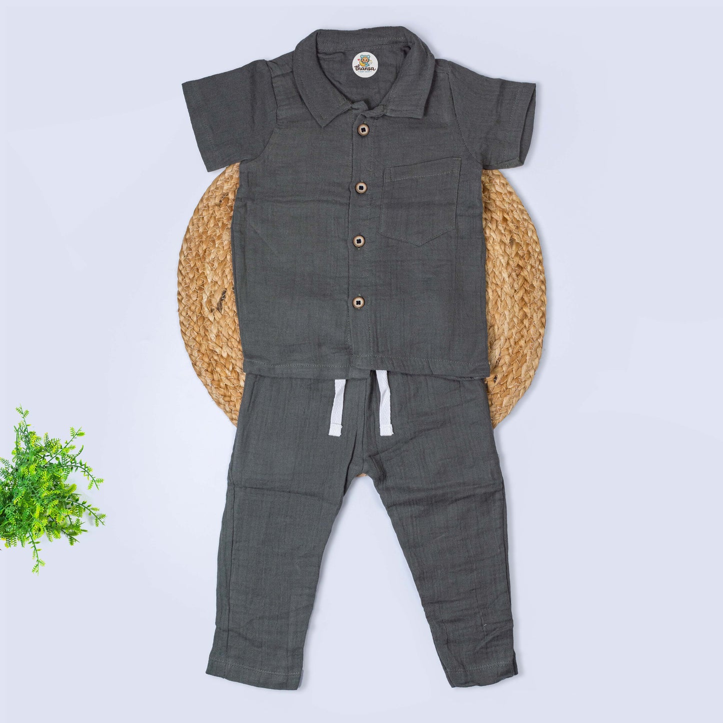 Muslin Shirt & Pant Set (9-12 months)
