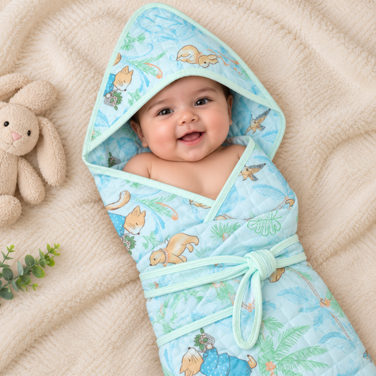Soft Muslin Hooded Towel with Belt