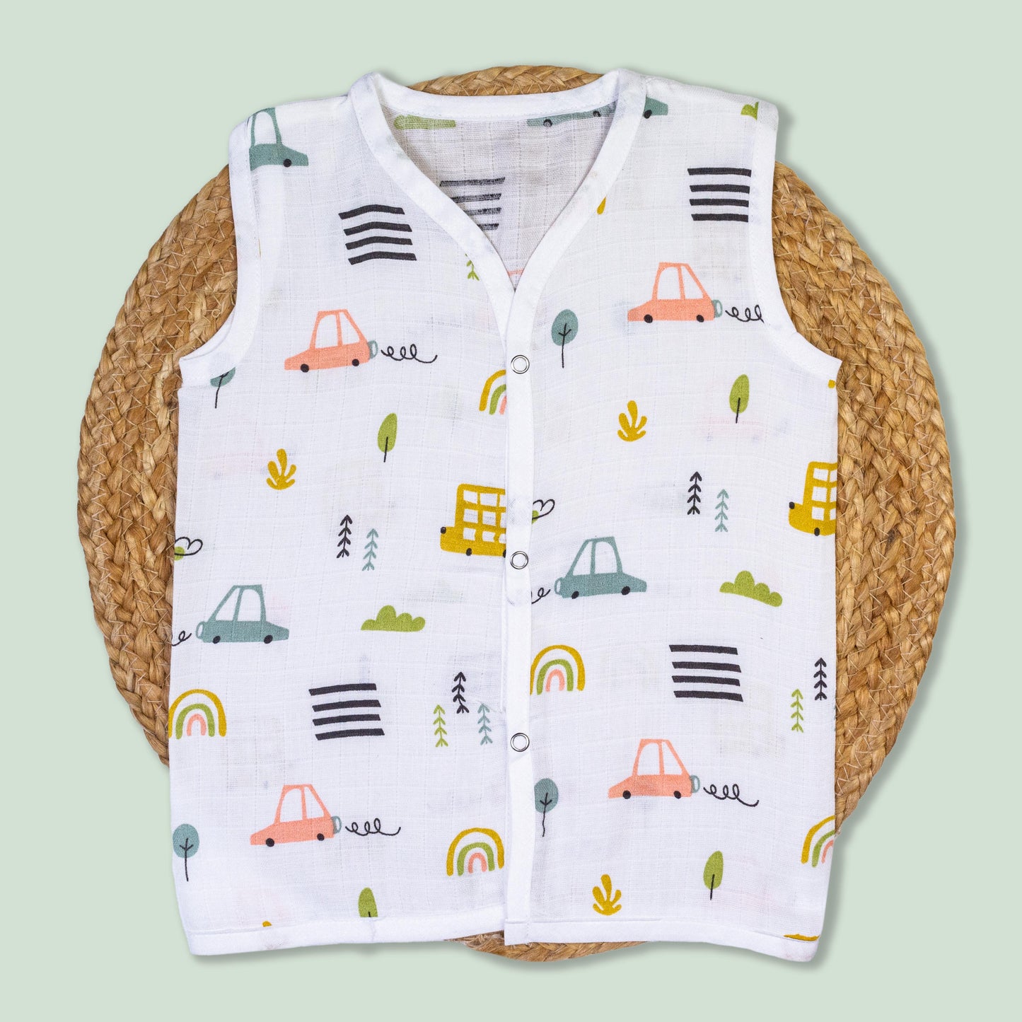 Bus Cotton Muslin Jabla (9-12 months)