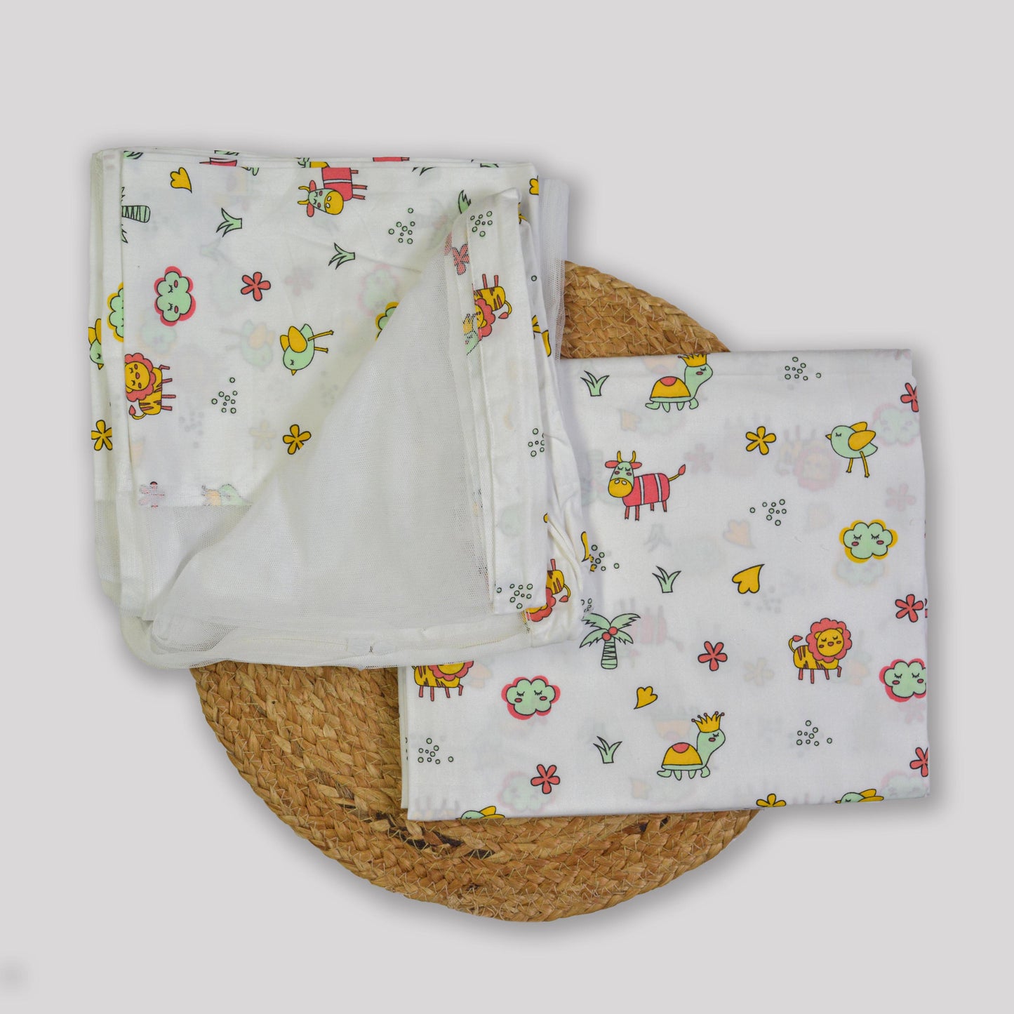 Coconut Tree Organic Cotton Cradle (Thottil) Cloth & Mosquito Net Set – 3 Meters