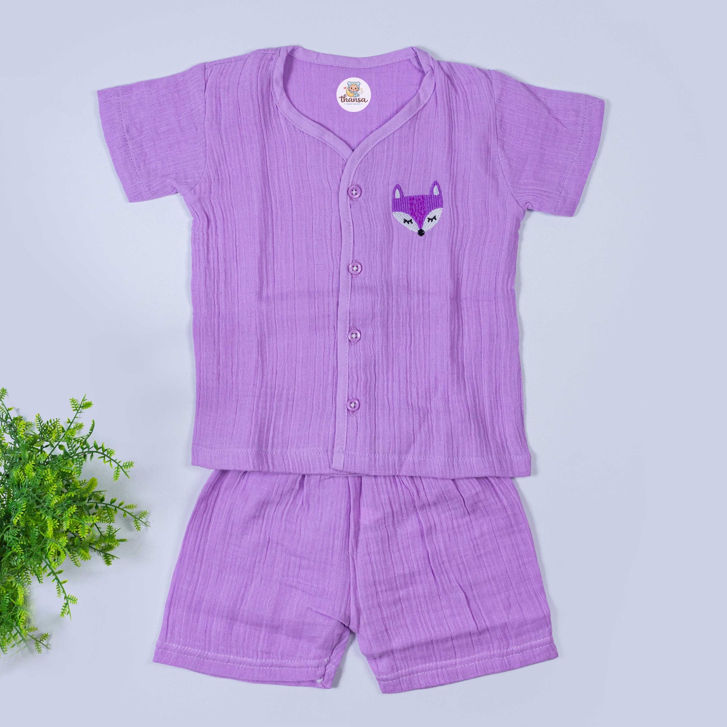 Crinkled Muslin Co Ord Set (0-3 months)