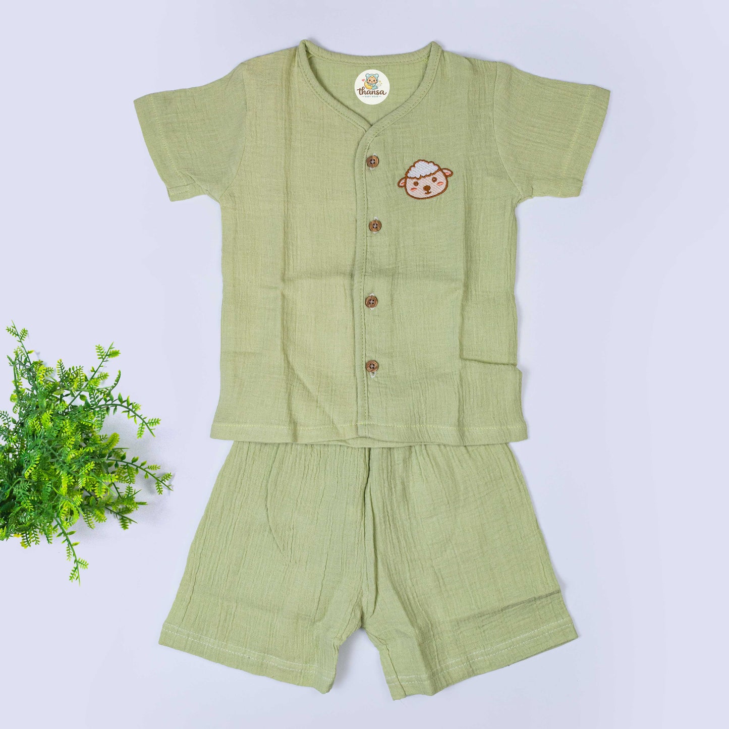 Crinkled Muslin Co Ord Set (12-18 months)