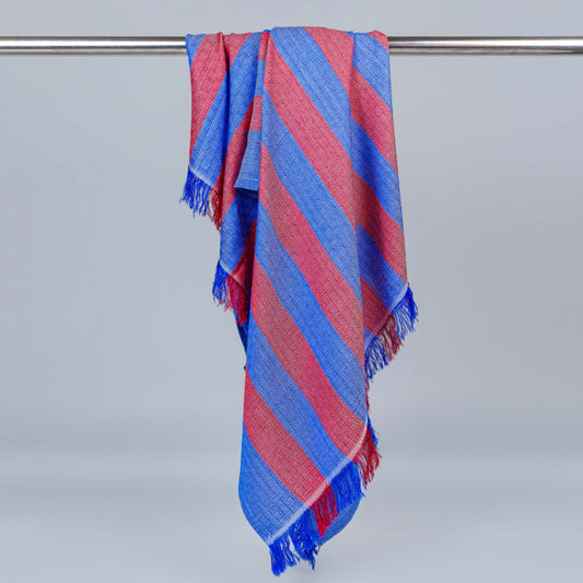 Blue Maroon Diamond Bamboo Bath Towel
