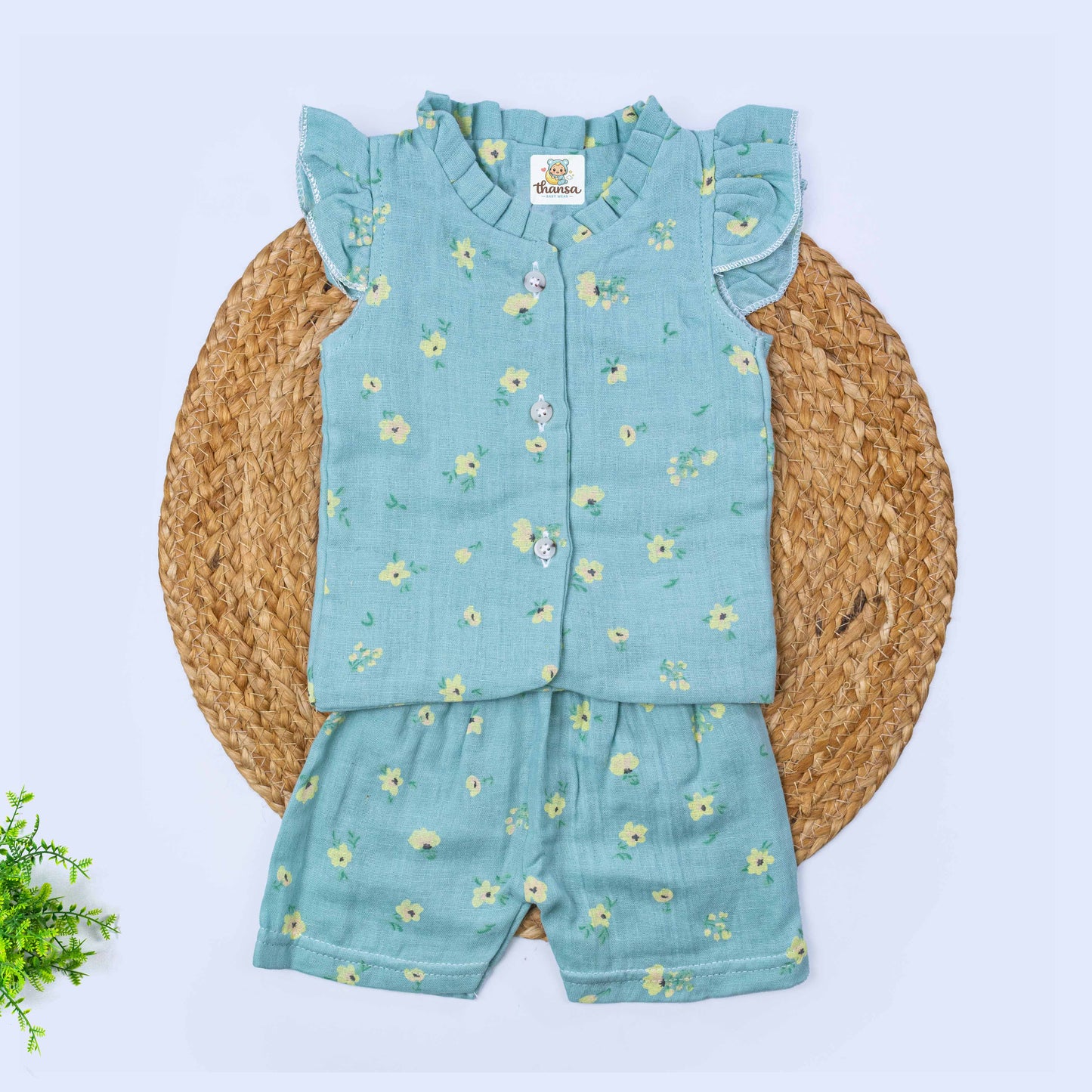 Girls Muslin Co-Ord Set (0-3 months)