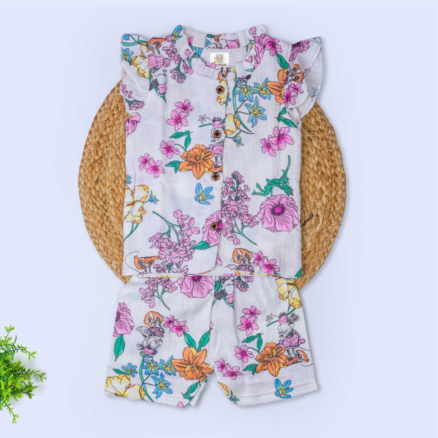 Girls Muslin Co-Ord Set (3-6 months)