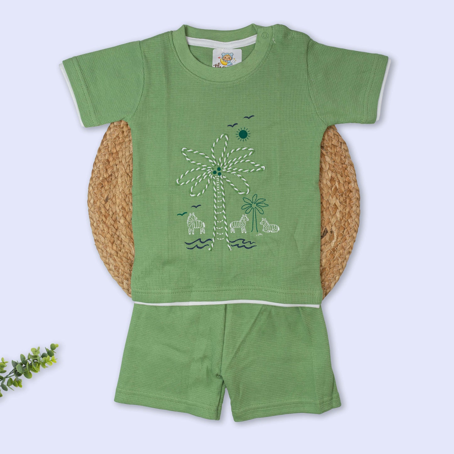 Rope Embroidery Knitted Co Ord set (6-9 months)