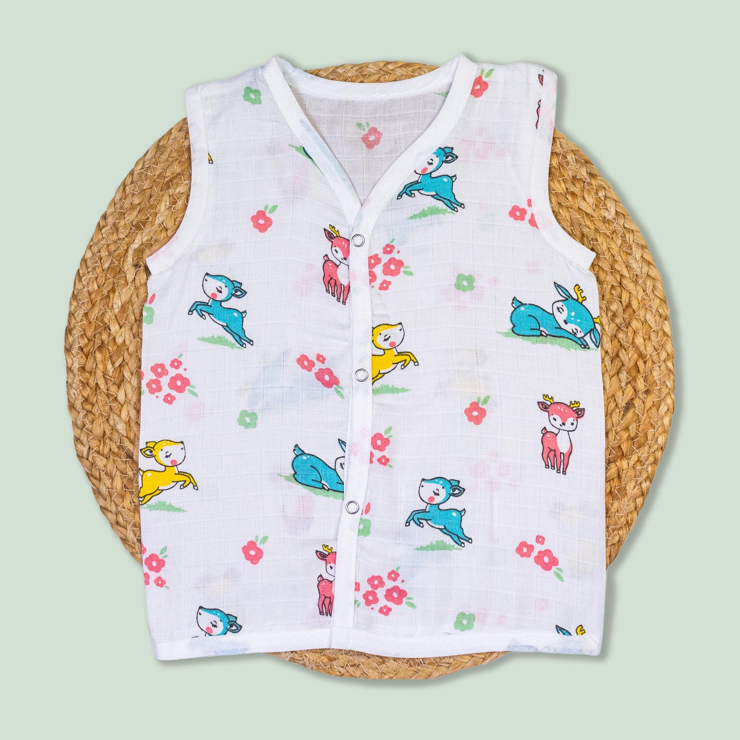 Deer Cotton Muslin Jabla (9-12 months)