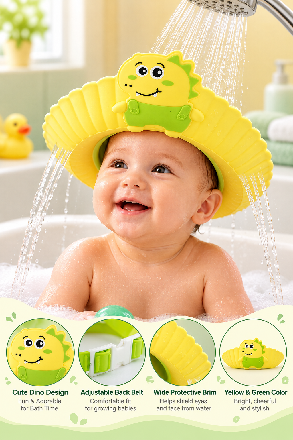 Sillicon Baby Shower Cap
