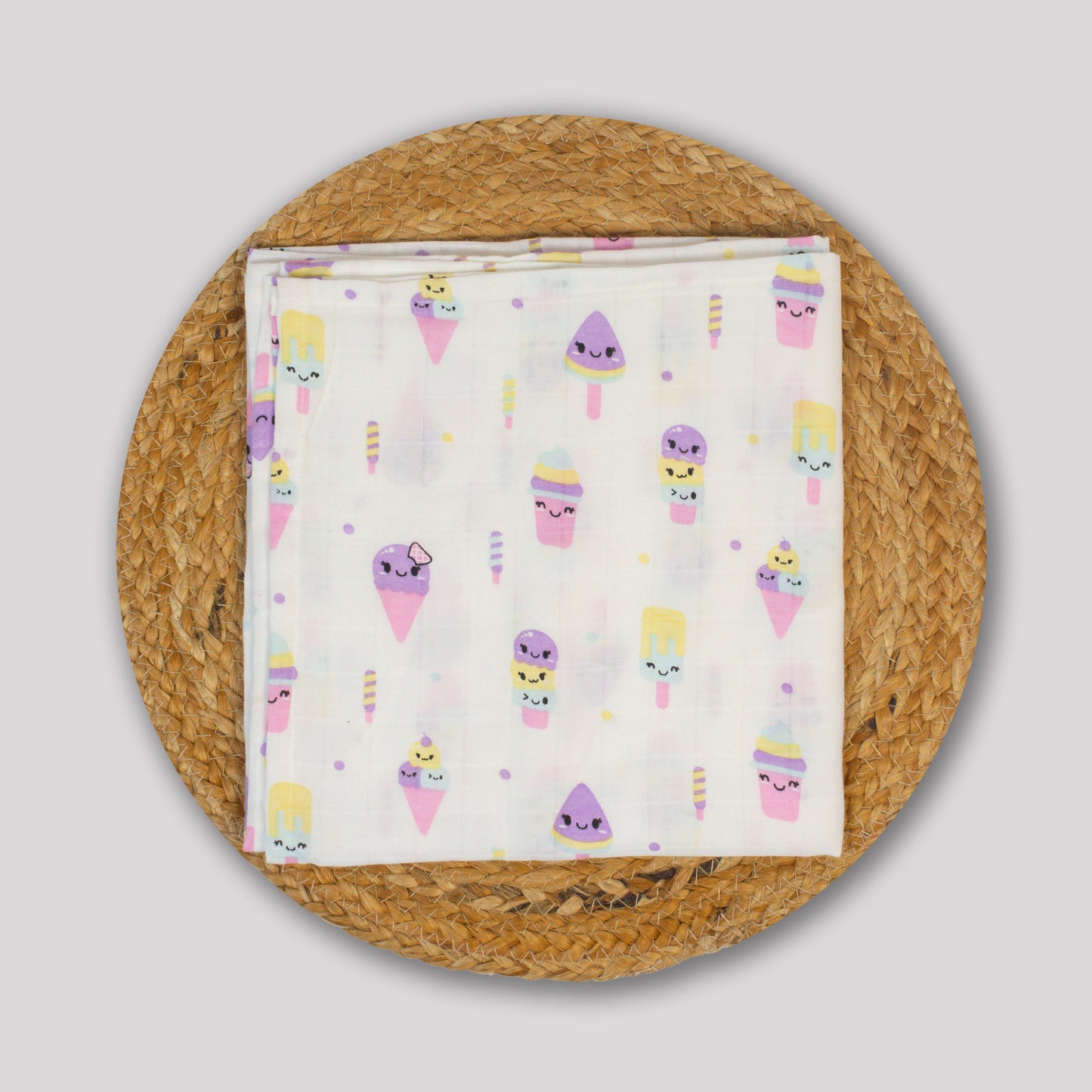 Ice Cream Organic Cotton Muslin Bath Towel (70x70 cm)