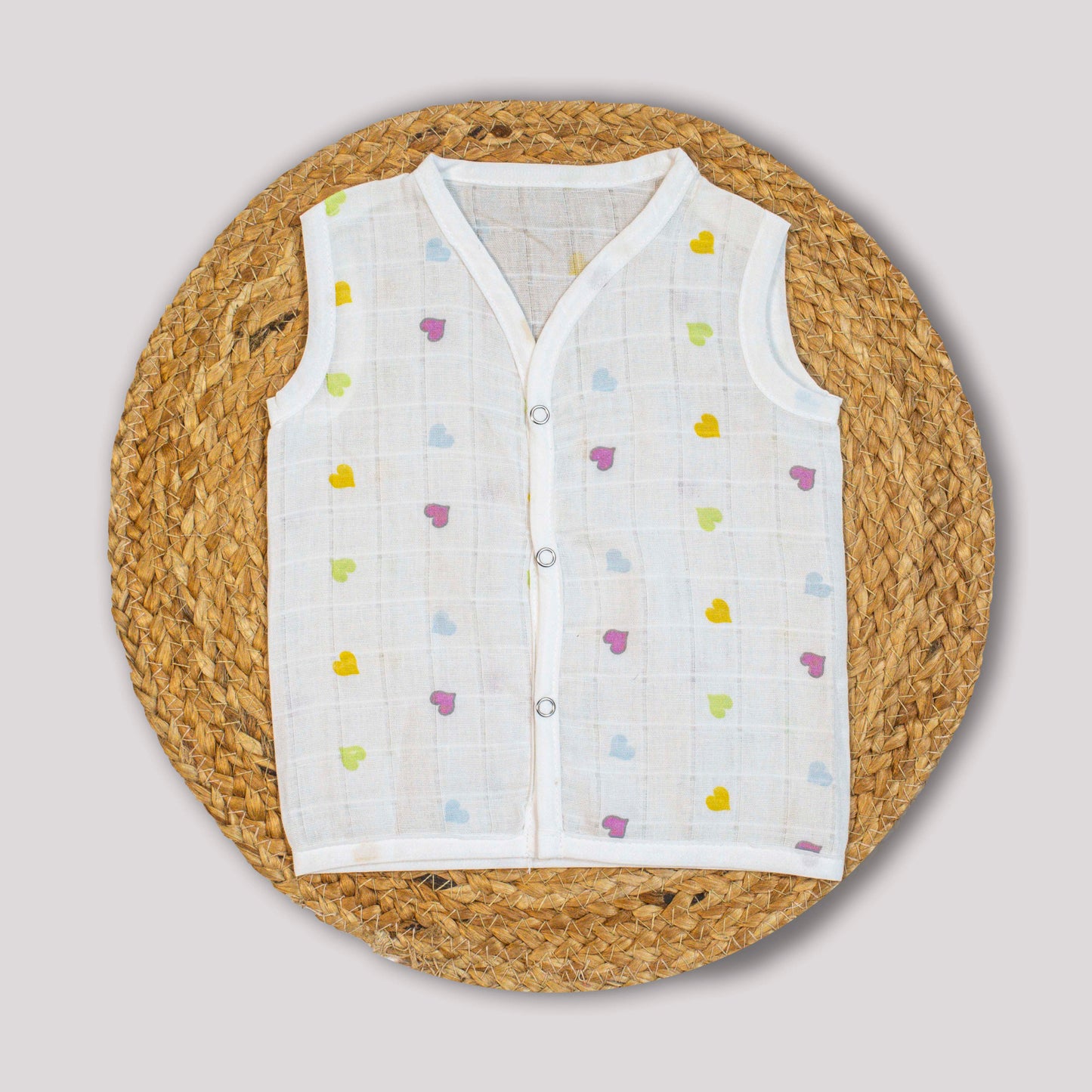 Little Heart Organic Cotton Muslin Jabla (0-3 months)