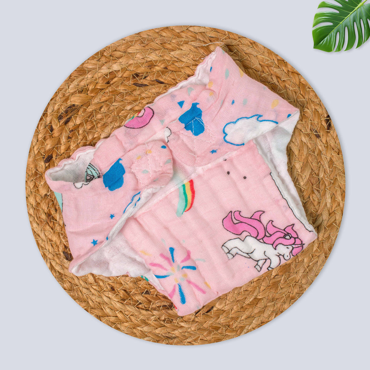 Printed Muslin Baby Nappy with Velcro – Soft & Breathable