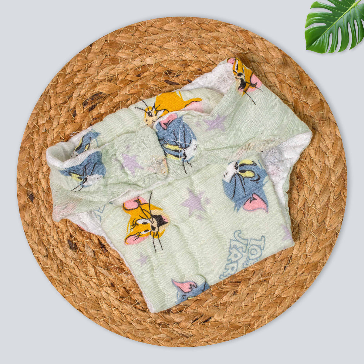Printed Muslin Baby Nappy with Velcro – Soft & Breathable