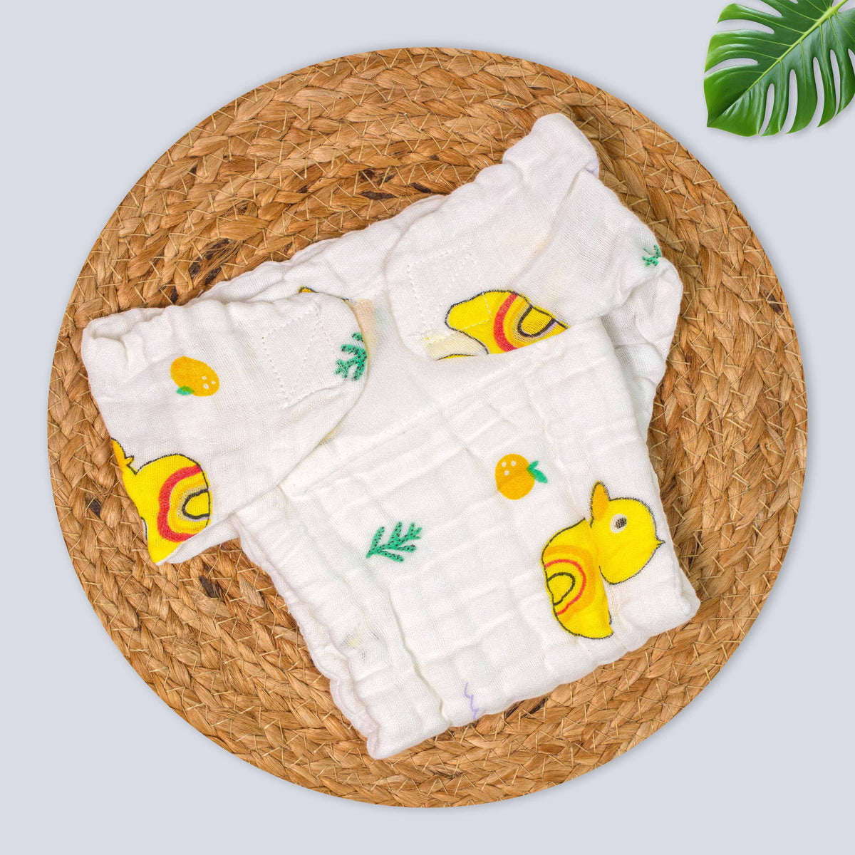 Muslin Baby Nappy with Velcro – Soft & Breathable