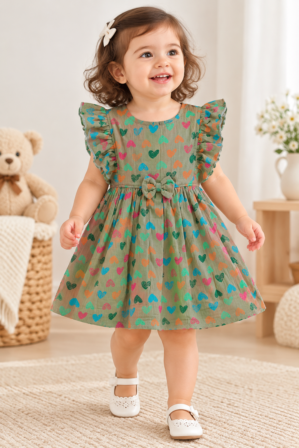 Muslin Ruffle Baby Girl Frock