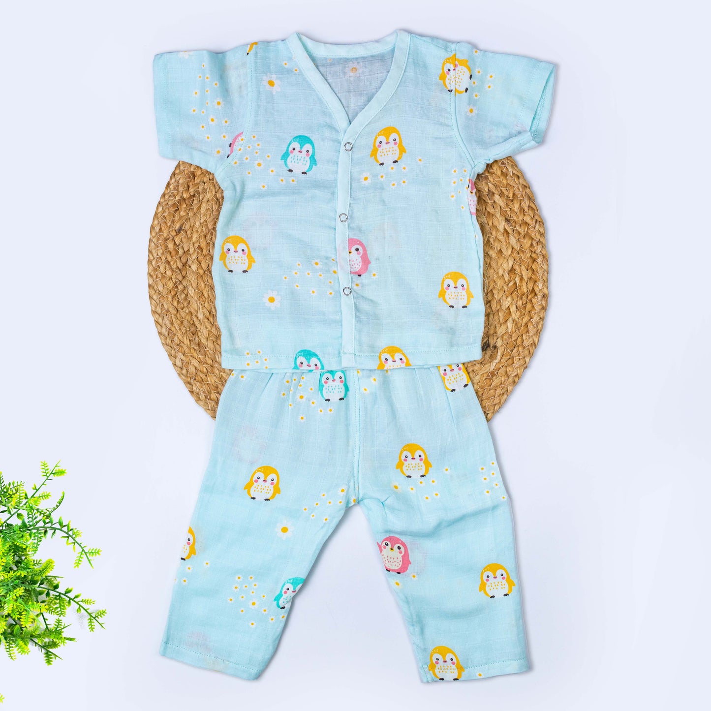 Muslin Night Suit (0-3 months)