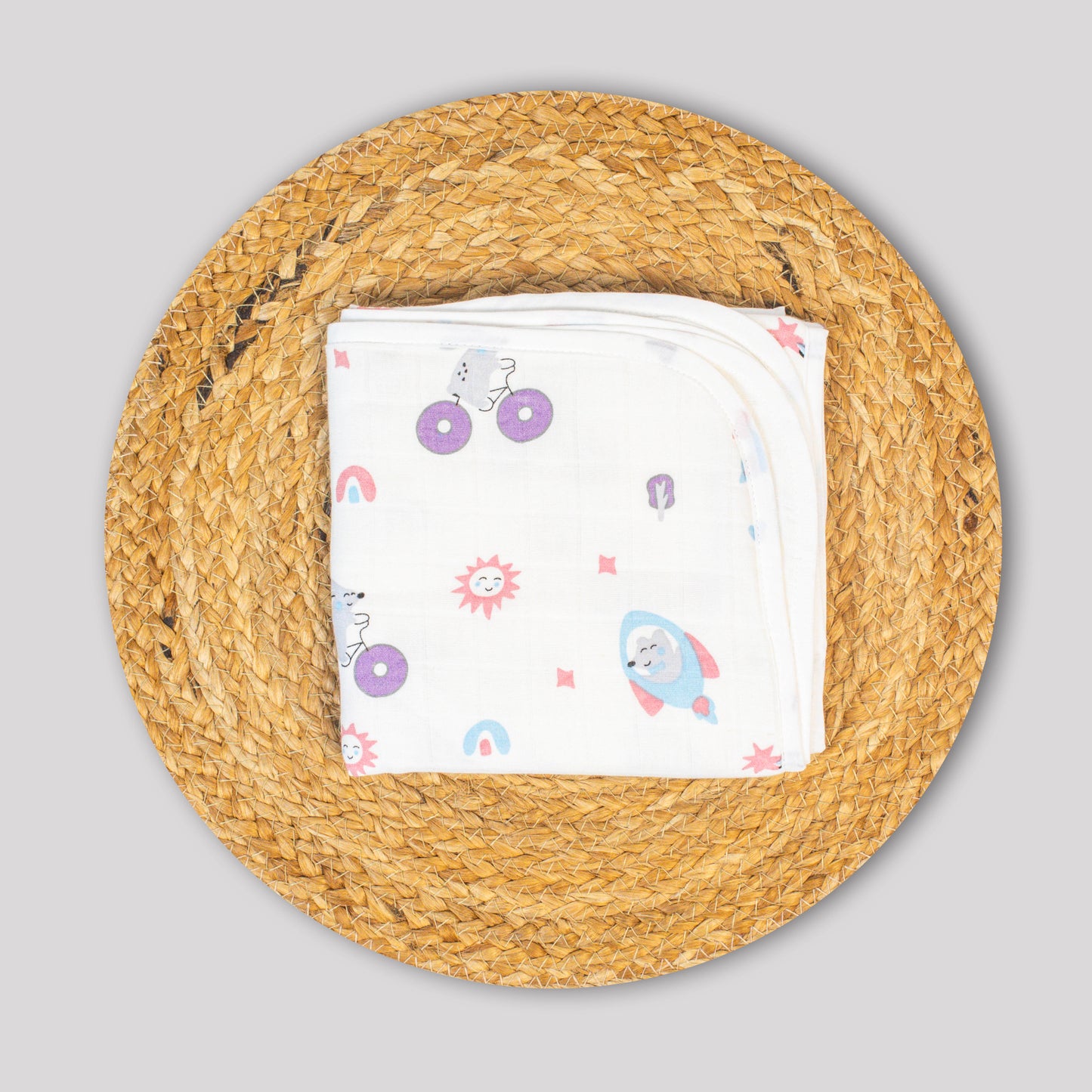 Rocket Organic Cotton Muslin Hooded Baby Towel (75x75 cm)