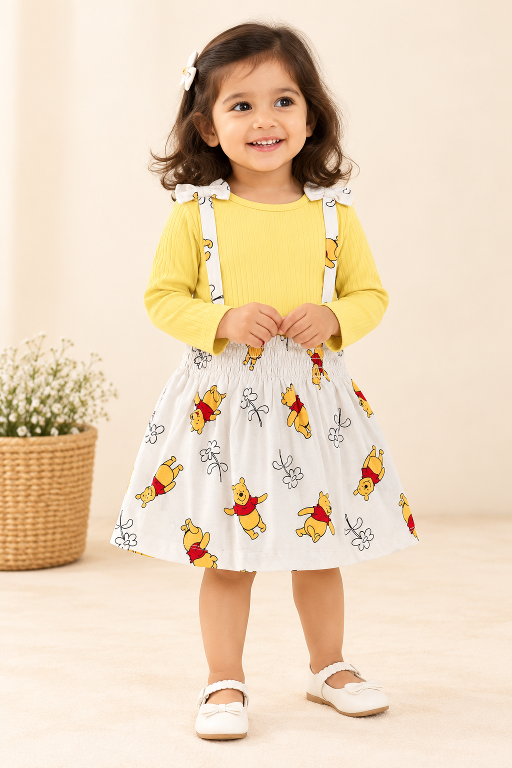 Girls Full Sleeve Ribbed Frock