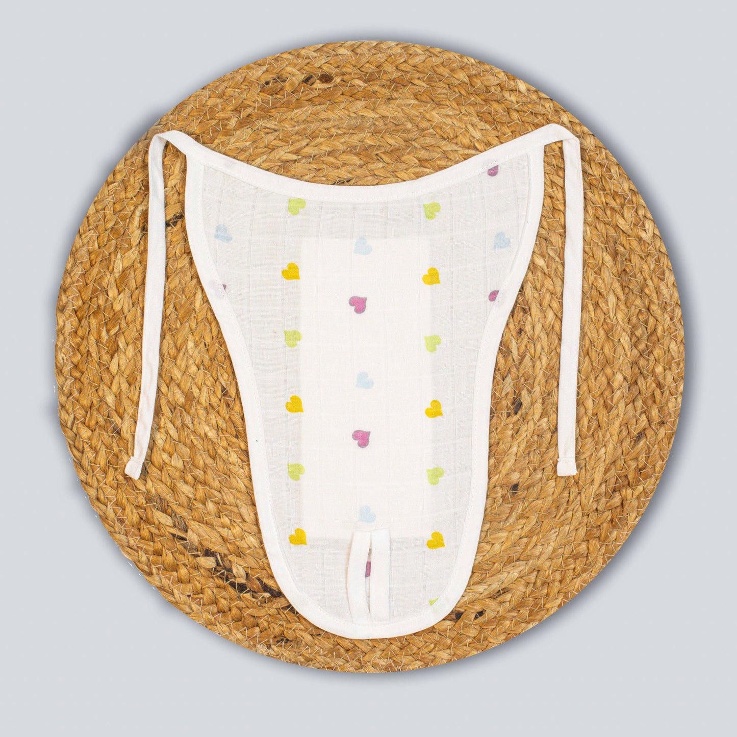 Tiny Heart Organic Cotton Muslin Nappy (0-3 months)