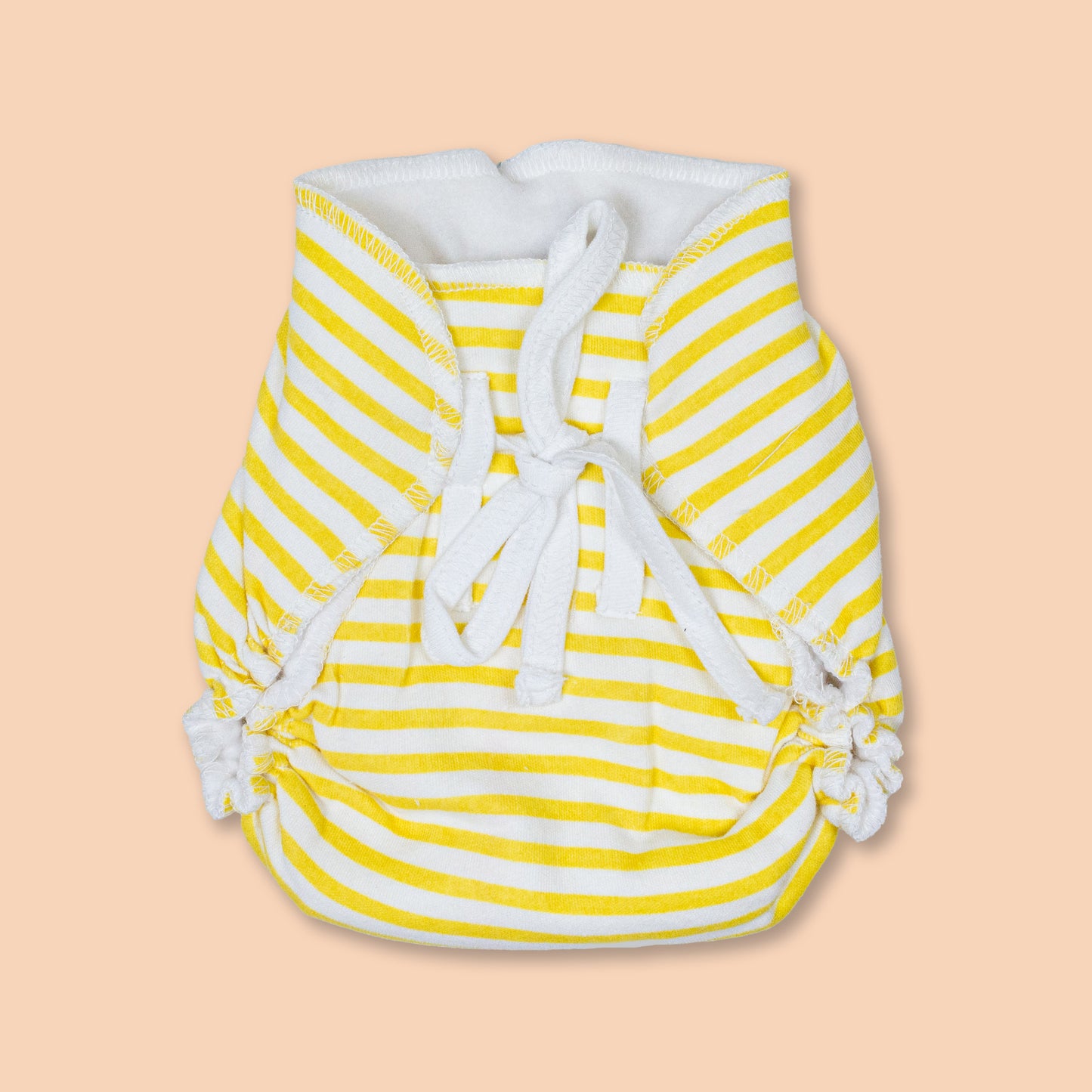 Yellow stripe Reusable Cloth Diaper (New Born - 6 months)
