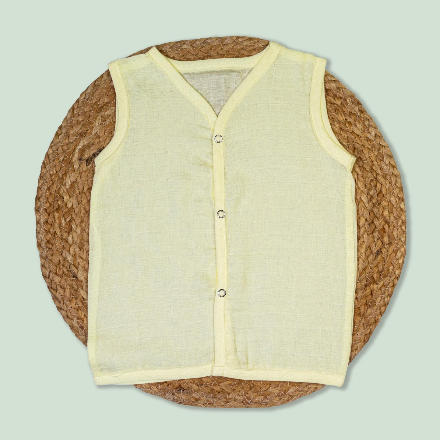 Yellow Cotton Muslin Jabla (6-9 months)