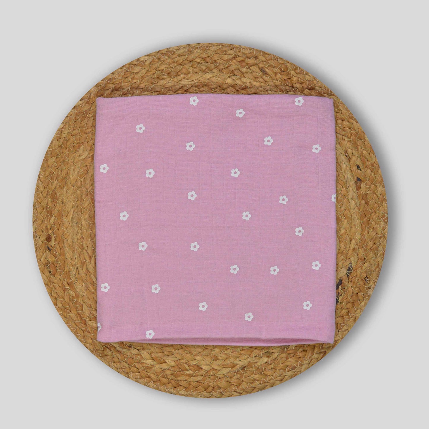 Lilac Organic Cotton Muslin Hooded Baby Towel (75x75 cm)