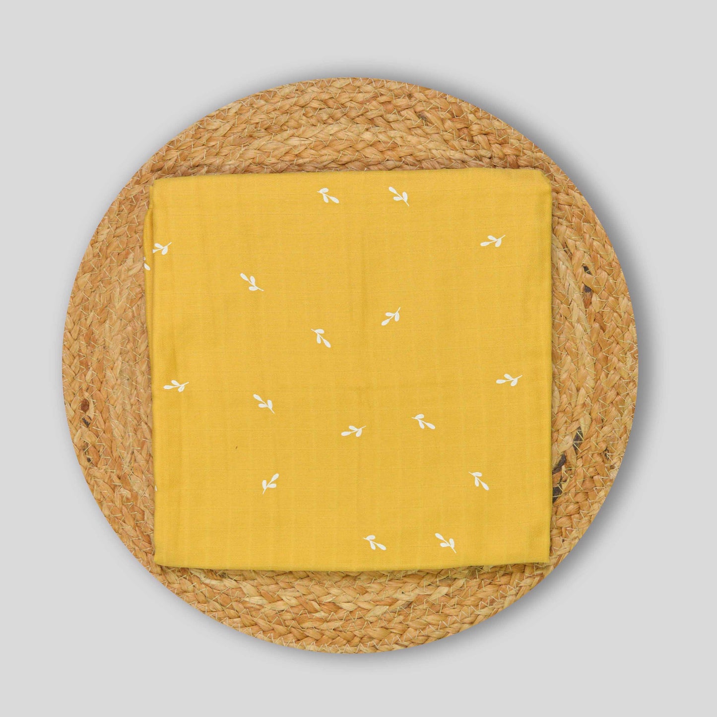 Mustard Organic Cotton Muslin Hooded Baby Towel (75x75 cm)