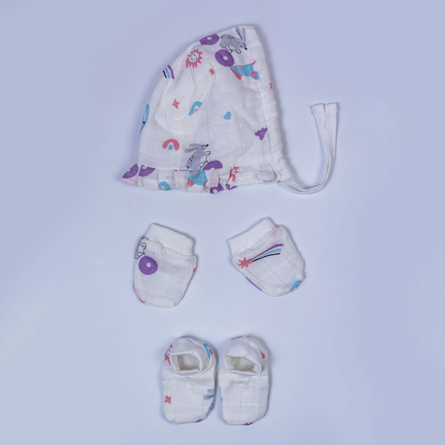 Rocket Muslin Cap Mitten Booties set