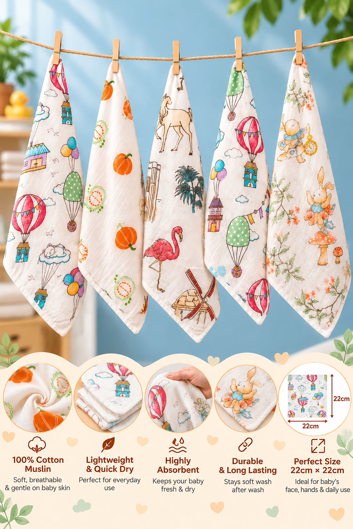 Baby Muslin Face Towel