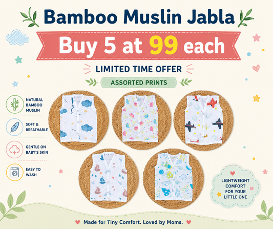 5pc Assorted Bamboo Muslin jablas