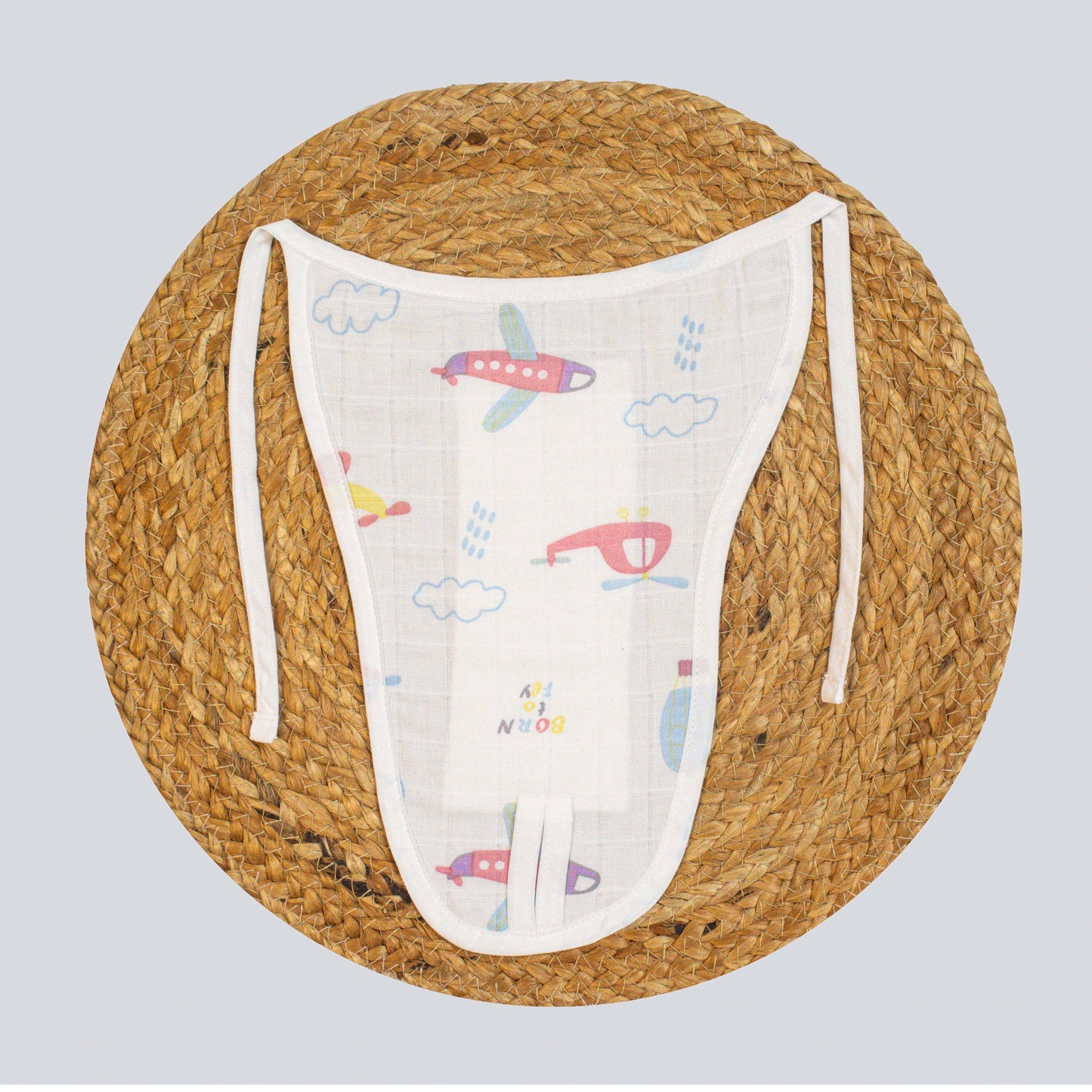 Airplane Organic Cotton Muslin Nappy (0-3 months)