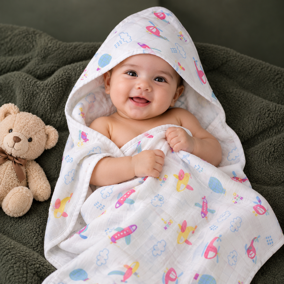 Muslin Baby Hooded Cap Towel