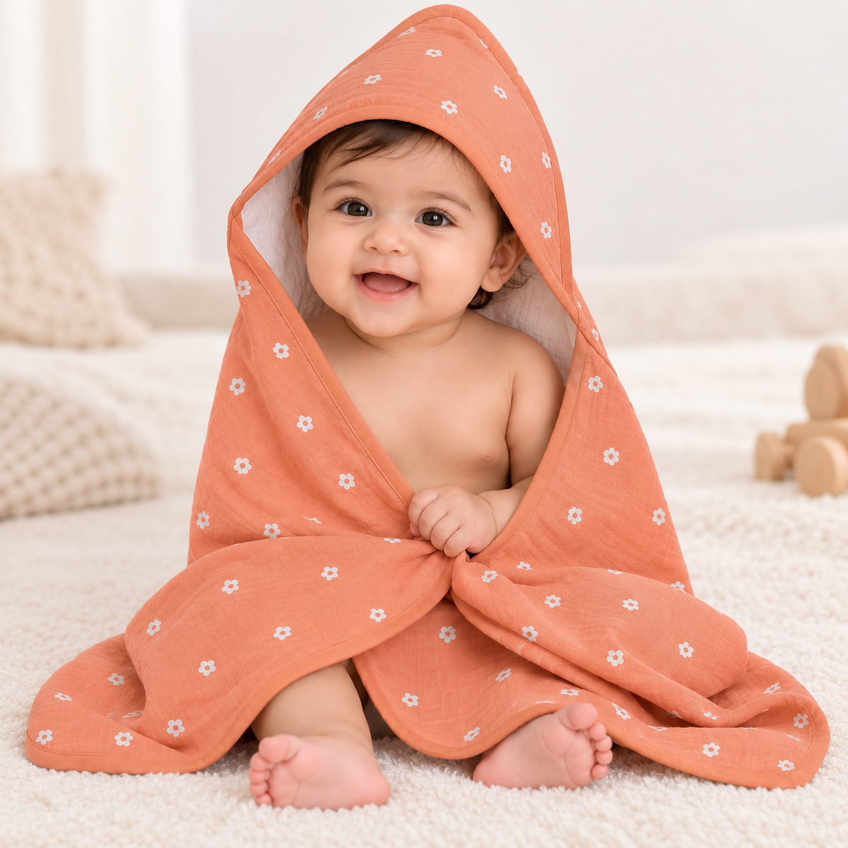 Muslin Baby Hooded Cap Towel