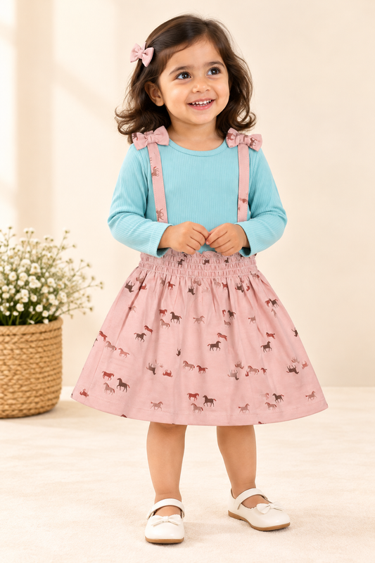 Girls Full Sleeve Ribbed Frock