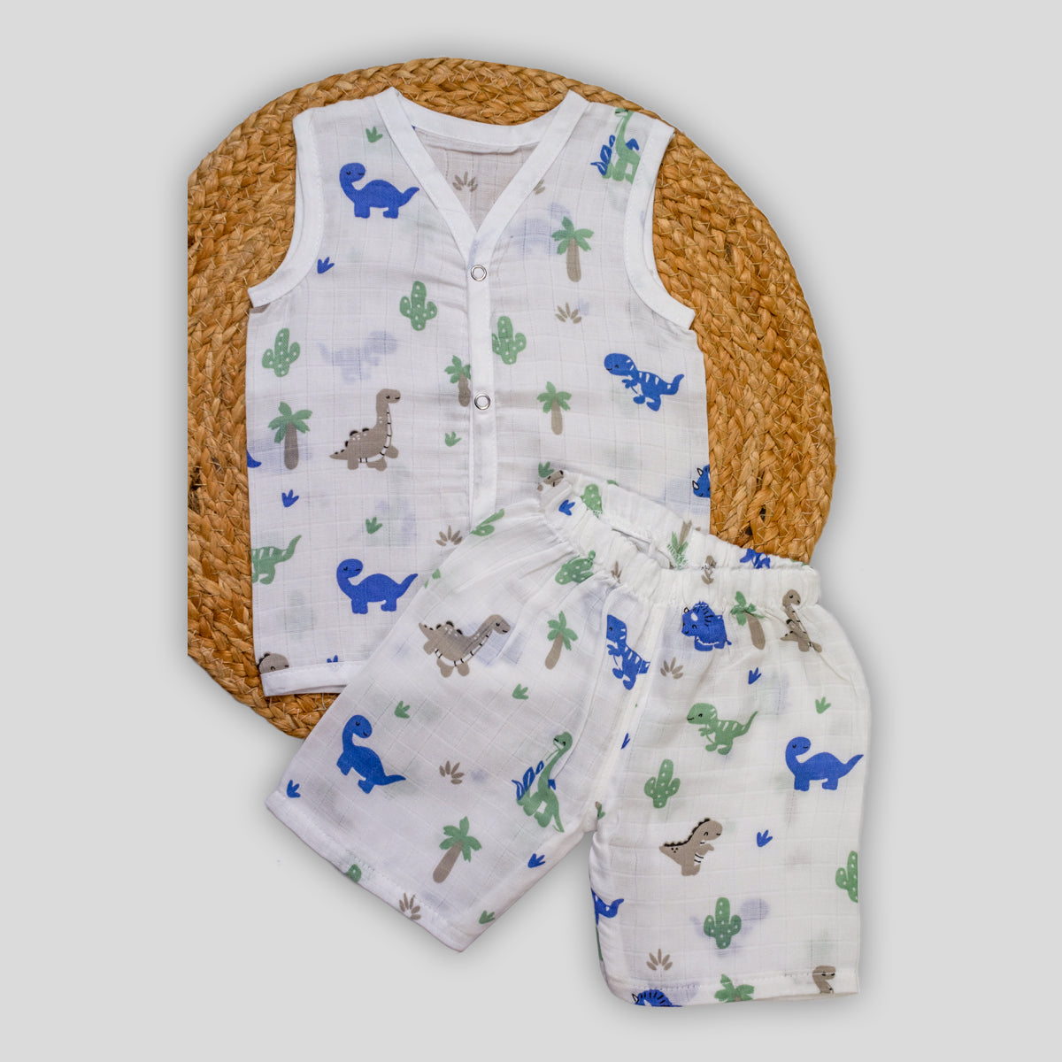 Baby Dino Muslin Co-Ord Set (3-6 months)
