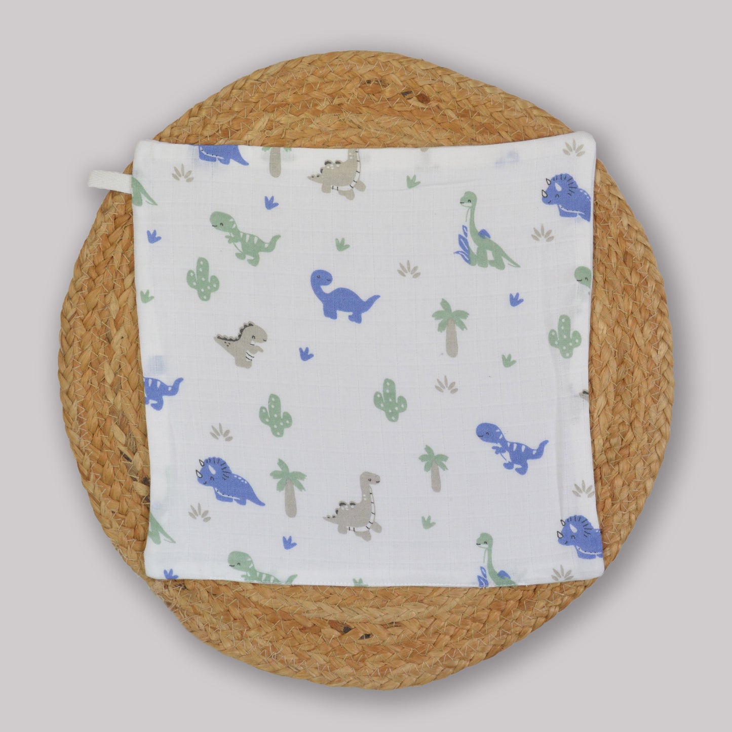 Baby Dino Organic Cotton Muslin Wipes – 3 Layer, 27x27 cm