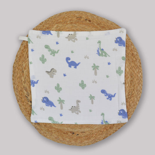 Baby Dino Organic Cotton Muslin Wipes – 3 Layer, 27x27 cm