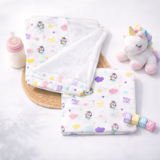 Organic Cotton Cradle(Thottil) cloth & Mosquito Net Set