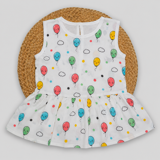 Balloon Cotton Muslin Frock (6-12 months)