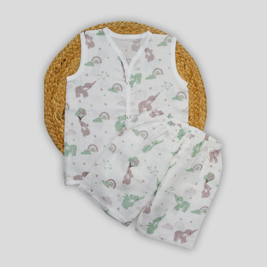 Balloon Elephant Muslin Co-Ord Set (12-18 months)