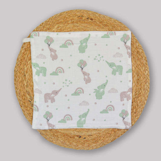 Balloon Elephant Organic Cotton Muslin Wipes – 3 Layer, 27x27 cm