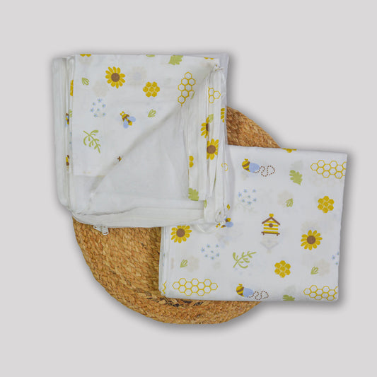 Beehive Organic Cotton Cradle (Thottil) Cloth & Mosquito Net Set – 3 Meters