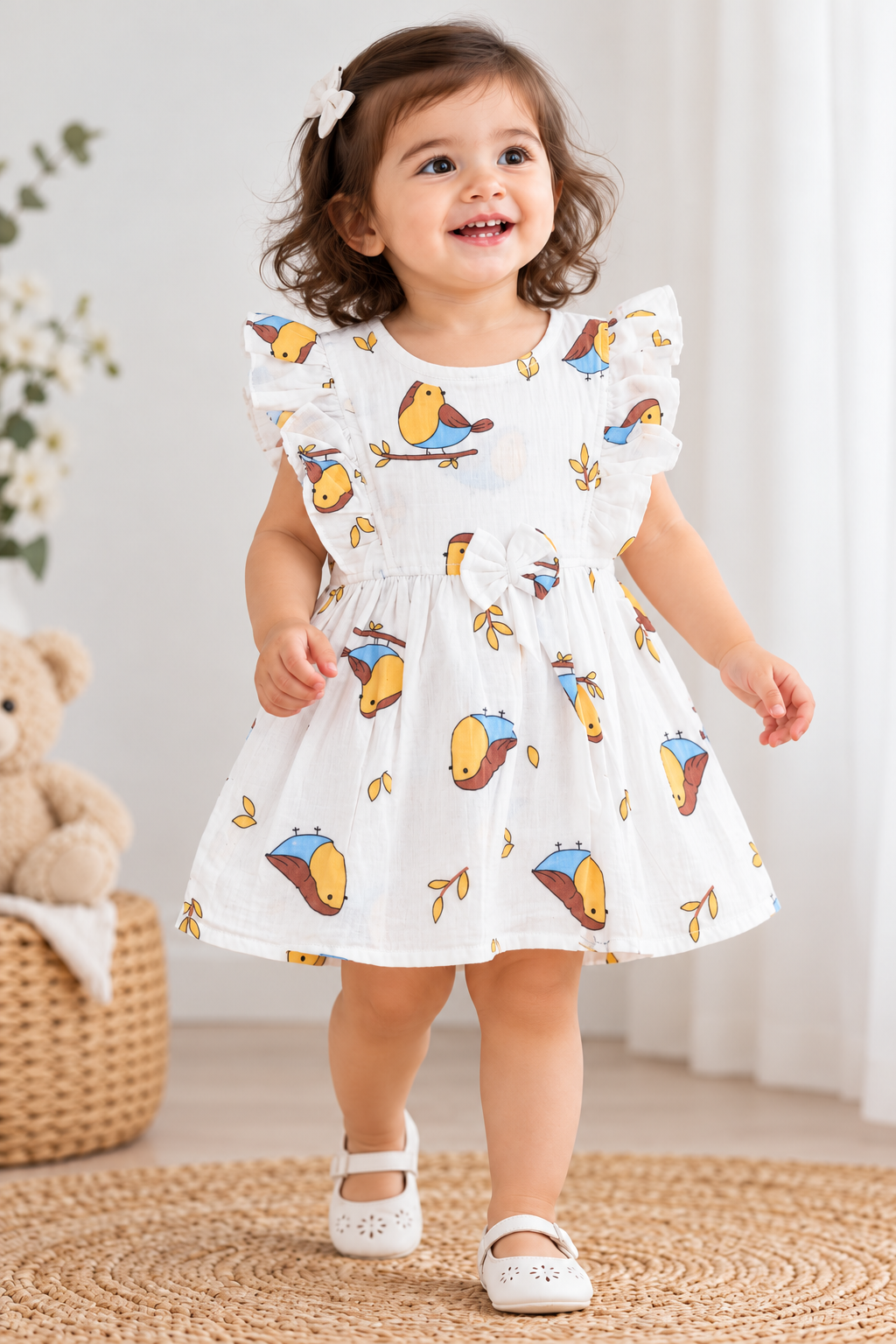 Muslin Ruffle Baby Girl Frock
