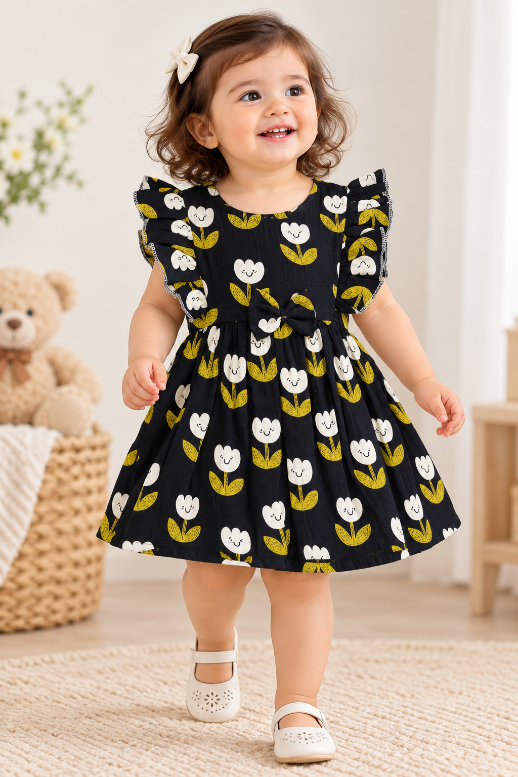 Muslin Ruffle Baby Girl Frock