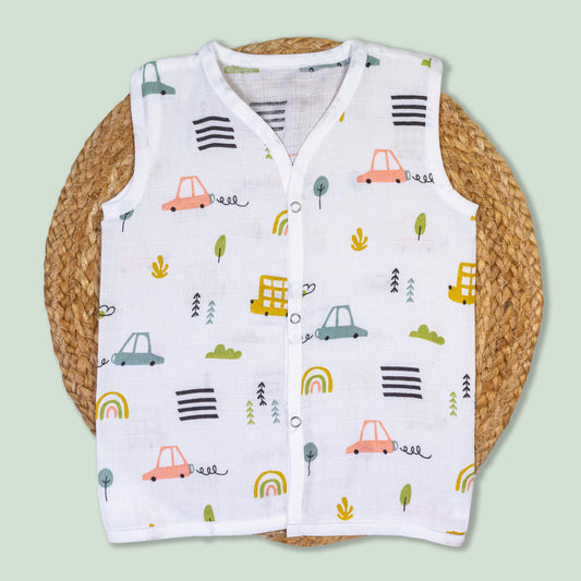 Bus Cotton Muslin Jabla (9-12 months)