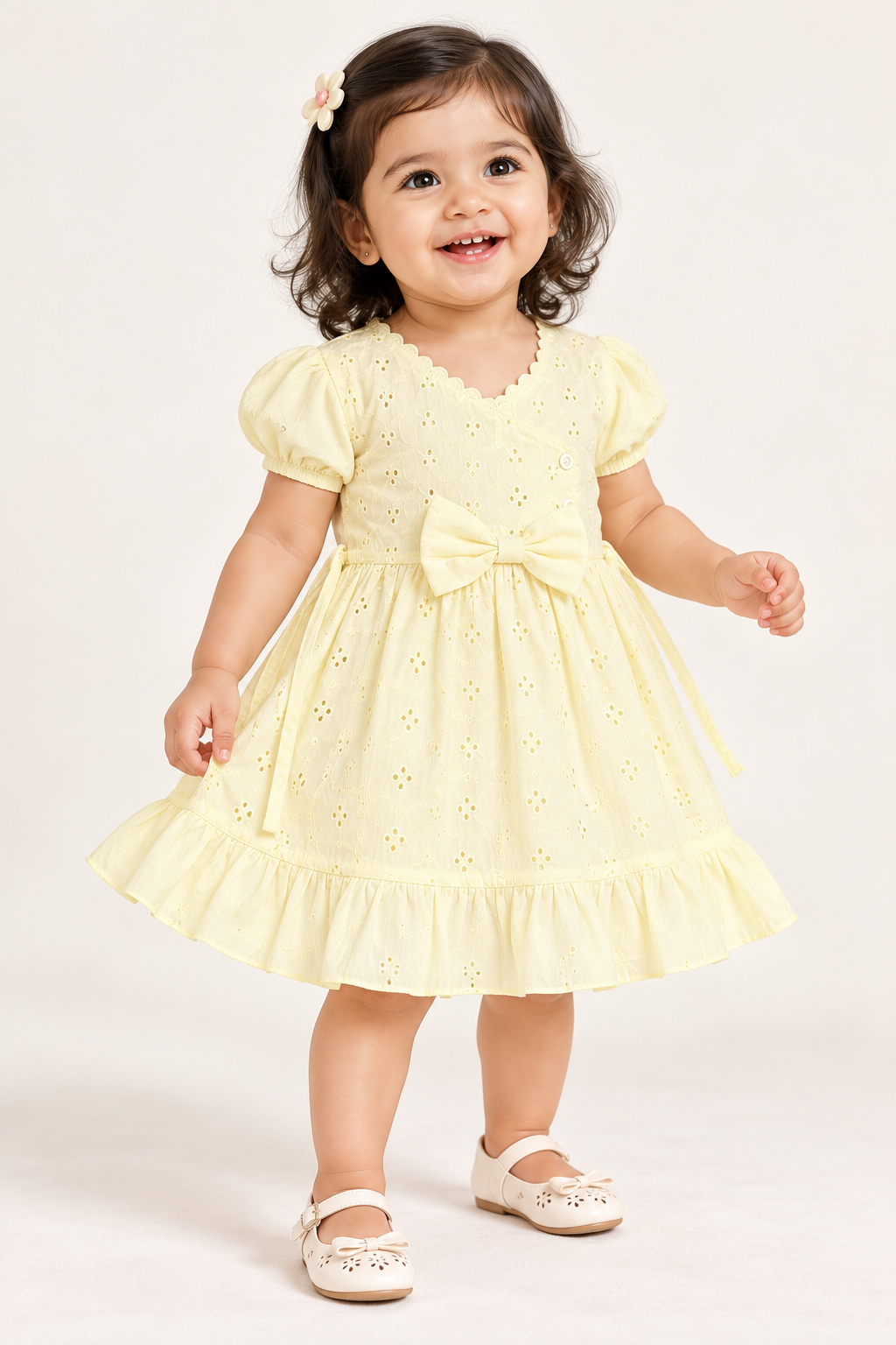 Baby Girl Eyelet Embroidered Frock