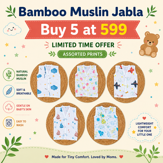 5pc Assorted Bamboo Muslin jablas