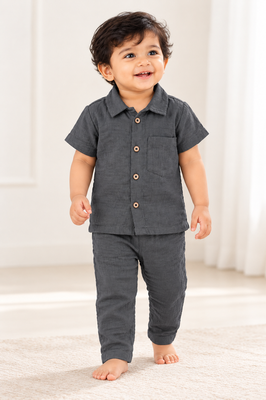 Unisex Muslin Shirt & Full Pant Co-Ord Set