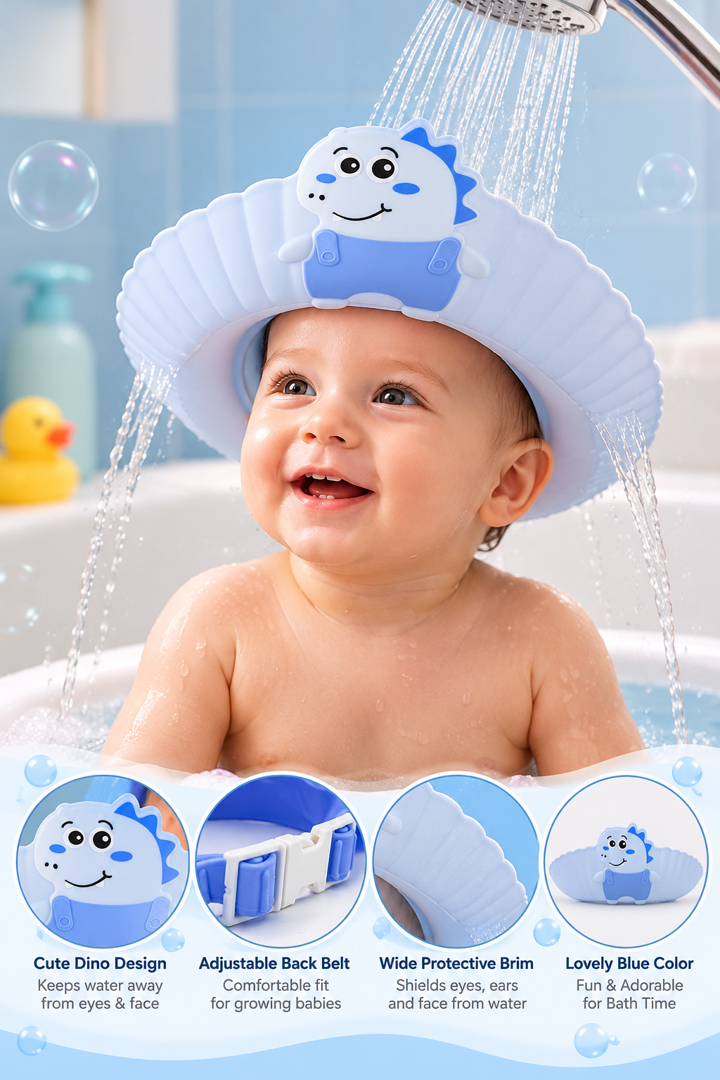 Sillicon Baby Shower Cap