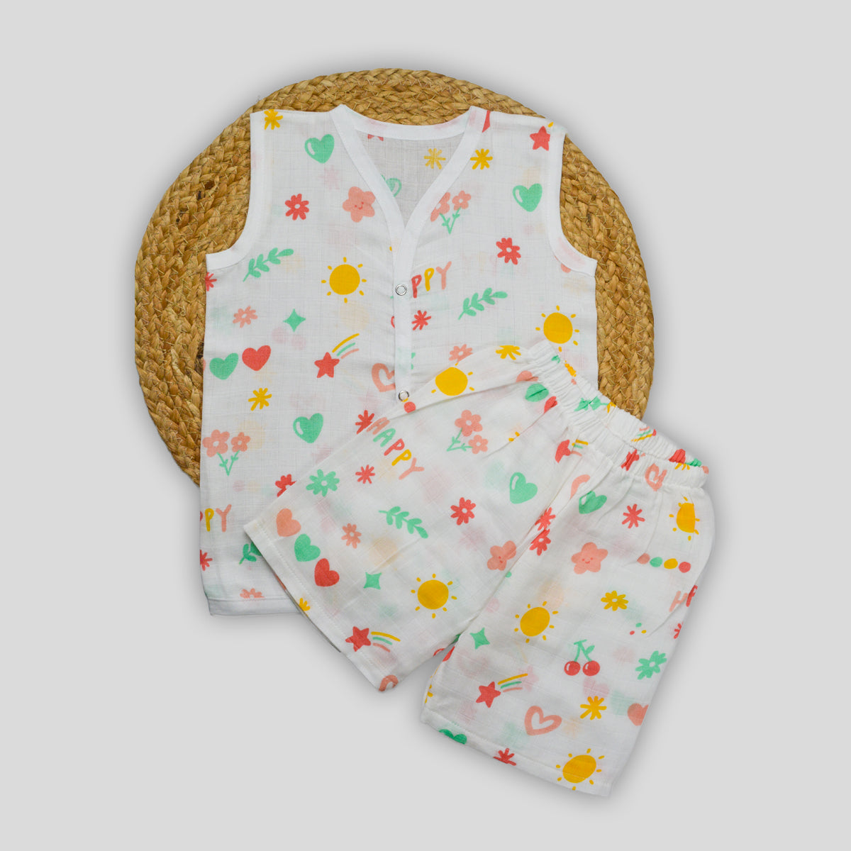 Cherry Muslin Co-Ord Set (3-6 months)