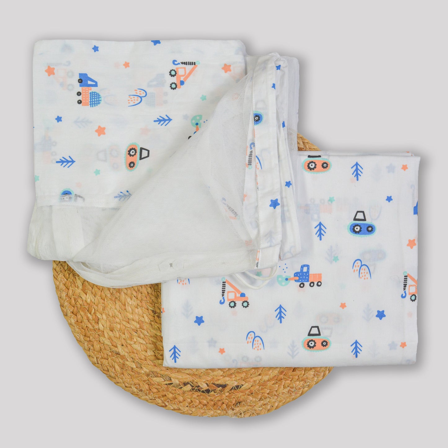 Crane Organic Cotton Cradle (Thottil) Cloth & Mosquito Net Set – 3 Meters